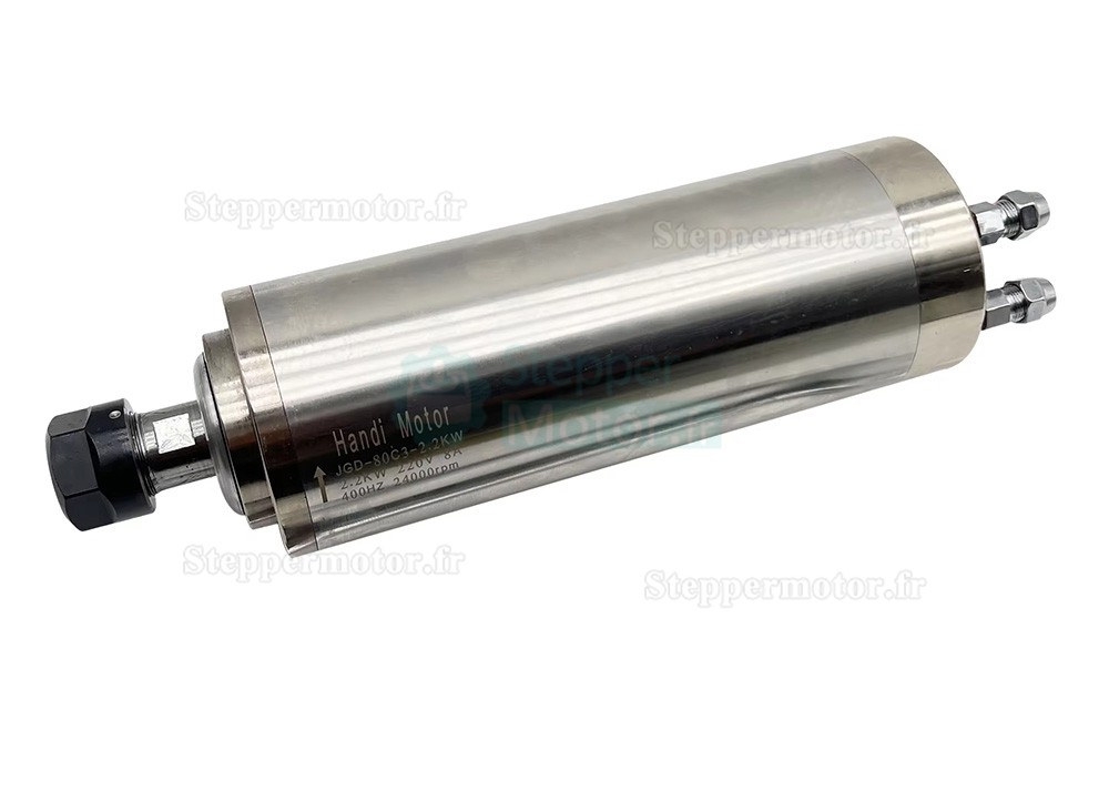 Moteur de broche CNC refroidi par eau JGD-80C3-2.2KW 110V/220V/380V 2.2kW 24000tr/min Pince ER20 400Hz